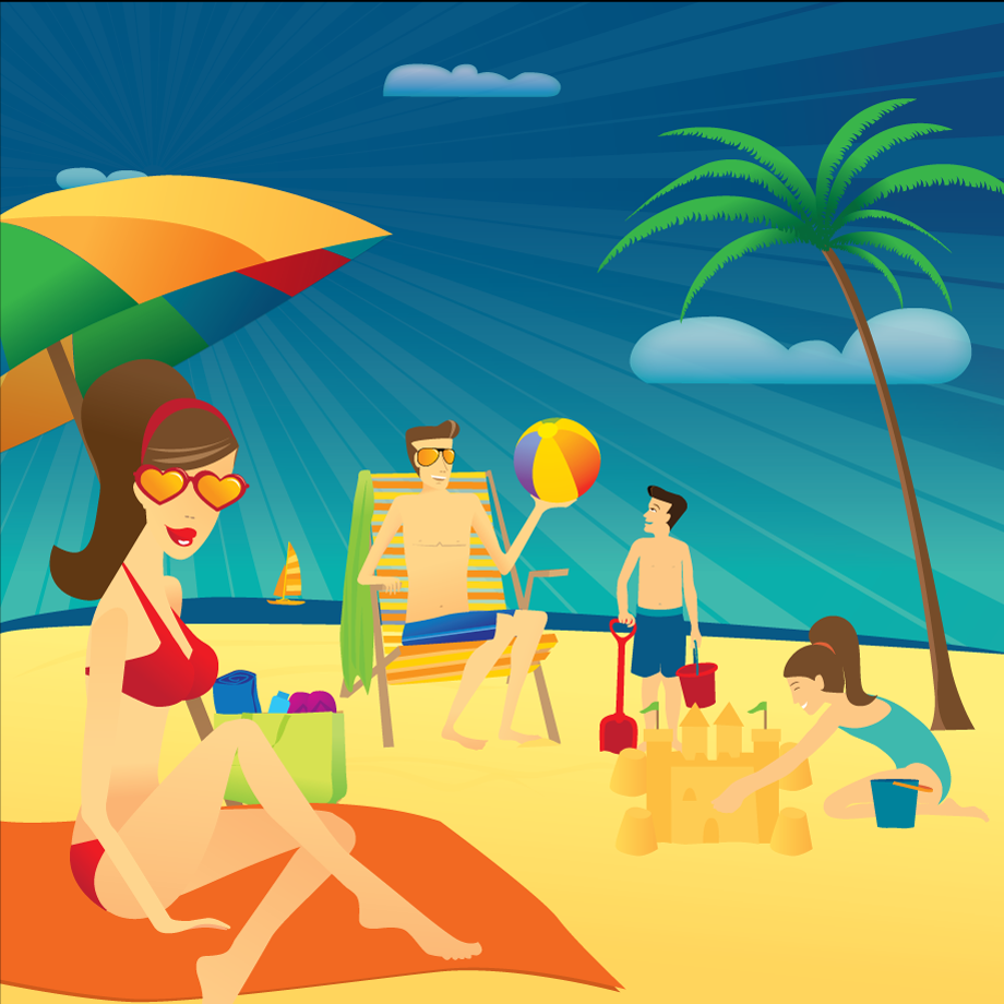 Wildwoods Family Illustration