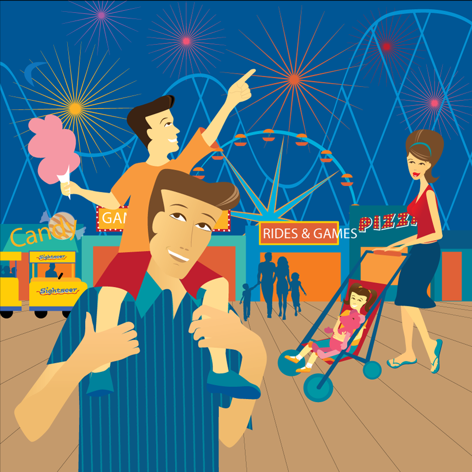 Wildwoods Boardwalk Illustration